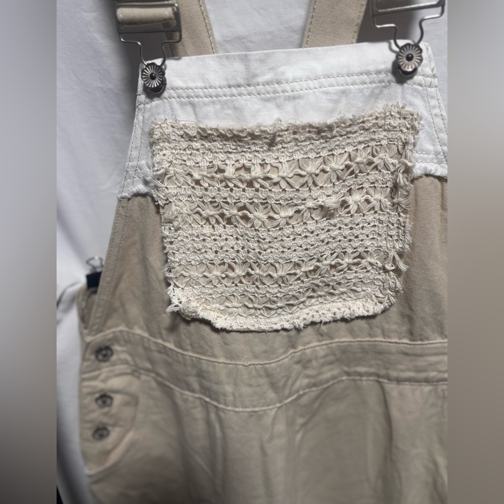 POL Beige Patchwork Women's Overalls